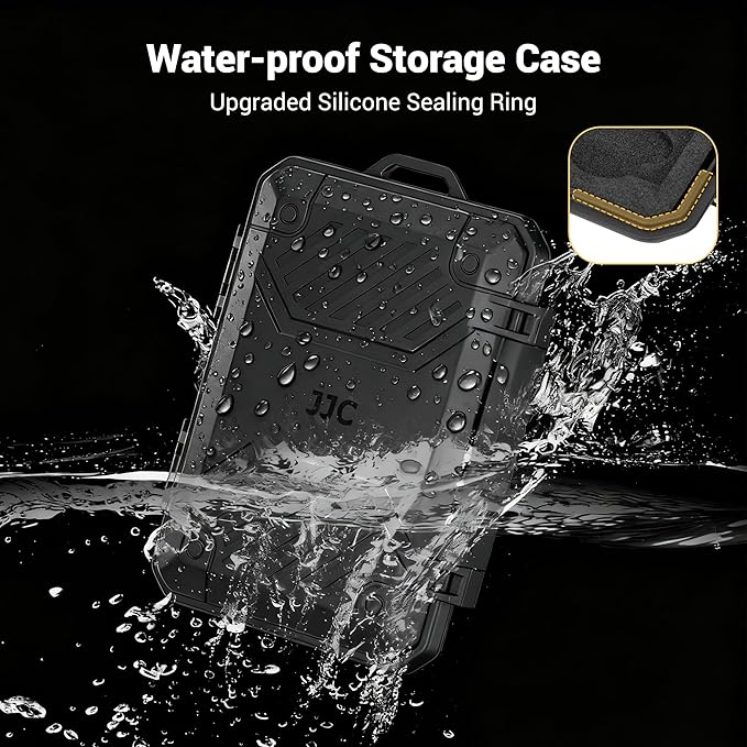 Small 18 Slots Memory Card Case for 8 SD 4 CFA 4 TF and 2 Nano SIM Cards, IP67 Waterproof Anti-Shock Anti-Dust, Compact Size & Portable SD SDHC SDXC CFexpress Type-A Card Holder Organizer Storage Box