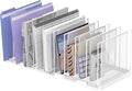 9-Section Desk File Organizer, Vertical File Holder, Mesh Desktop File Folder Metal File Organizer Stand for Office Home Classroom, White