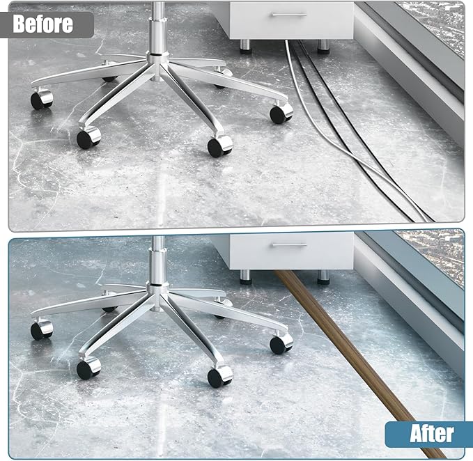 Floor Cord Covers for Wires 3.3FT Cable Hider Wire Cover Self Adhesive Cord Hider Floor for Offices, Homes, Workshops, Warehouses Cable Cavity 0.39" W x 0.27" H