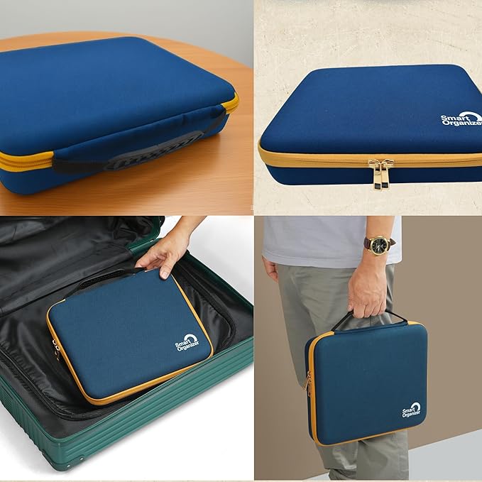 Essential Electronics Travel Organizer Case, Tech Accessories Travel Pouch for Power Bank, Chargers, Tablet, SD card, Cables, Wireless go II mic, DJI Mic, Mouse, Glasses, Watch, Earrings, Documents