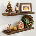 36x9.3 Floating Shelves for Wall, Wood Floating Shelf 36 Inch Long, Large Deep Wall Shelves for Home Decor & Storage, Rustic Deep Shelf for Living Room, Bedroom, Kitchen, Rustic Brown Color