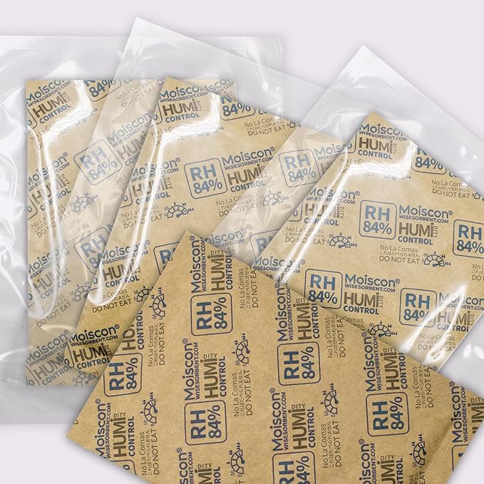84% Two-Way Humidity Control Packs for Storing 1 lb – Size 60 – 10 Pack – Seasoning Packets Moisture Control Packets Individually Wrapped, Humidifier Packs for Season Wood Humidifier Boxes