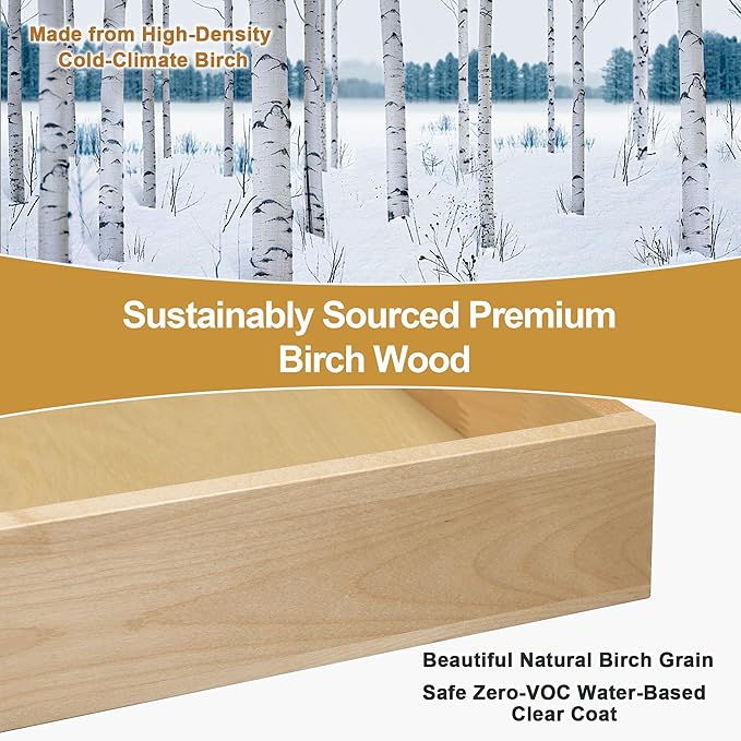ALINE FURNITURE Birch Pull Out Drawers for Cabinets, 15" W x 21" D x 6" H Soft-Close Slide Out Drawer for Kitchen Cabinets, Pull Out Shelves, Pantry Cabinet Organizer, with Pre-Drilled Wood Template