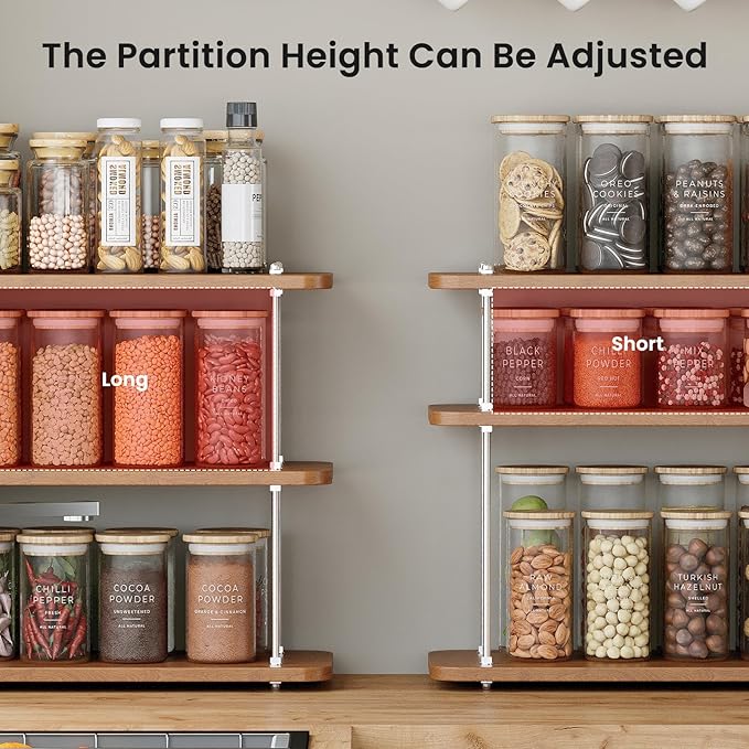 Bathroom Counter Organizer,Spices Organizer,Kitchen Countertop Organizers,Restroom Organizers,Shelf for Bathroom Counter,Cologne Stand,Adjustable Partition Height(Brown 3 Tier)