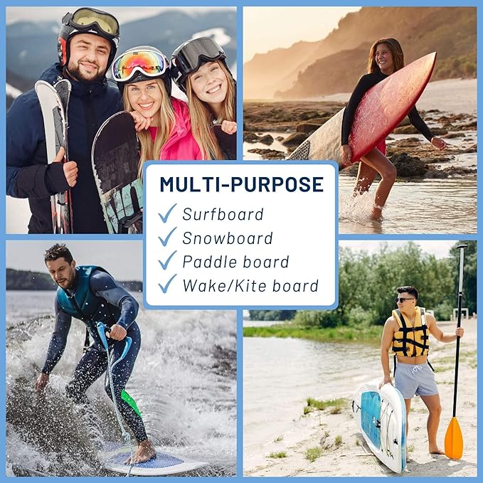 Hang 11 Vertical Surfboard Rack - Surf Racks for Wall, Sustainable Hardwood Surf Board Holder with Rubber Mat, Surfboard Wall Mount, Paddle Board & SUP Garage Storage (4 arms / 3-4 boards)