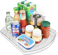 FIRJOY Lazy Susan Turntable for Refrigerator, Square Turntable Organizer for Fridge Cabinet, Pantry, Countertop | 16.5" x 11.1" (Rectangle 1 Pack - Clear)