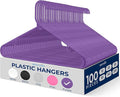 SereneLife 100 Pack Plastic Hangers, Non-Slip, Space-Saving Closet Organizers, Durable and Strong for Shirts, Sweaters, Hoodies, Kids Clothes & Dresses, Ultra-Thin, Lightweight