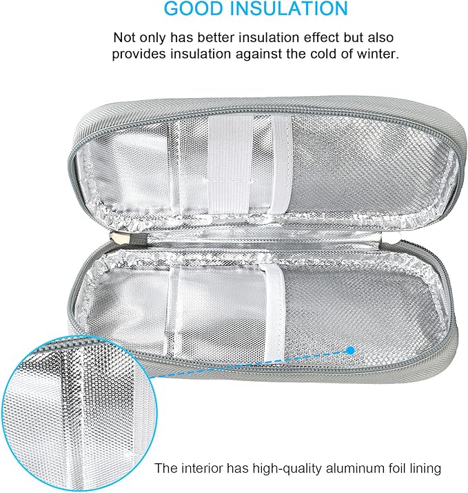 YOUSHARES Insulin Cooler Travel Case - TSA Approved for Ozempic, Mounjaro Injection Pen, Diabetic Medication Cooling Bag for Zepbound, Refrigerated Diabetes Storage Kit with 2 Ice Pack