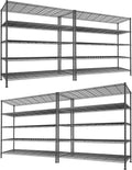 REIBII 45.8''W Storage Shelves 5 Tier Wire Shelving Metal Shelves for Storage 1000LBS Adjustable Heavy Duty Metal Shelving Unit Storage for Pantry Kitchen Garage 45.8" W x 71" H x 17.2" D 4PCS