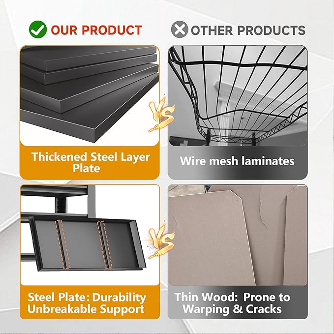 Metal Shelving, Garage Shelving Unit and Storage,Adjustable Storage Shelves, 3000LBS Storage Steel Shelving, for Kitchen Warehouse Pantry Commercial Use, Basement (72in×48in×24in-5 Tier)