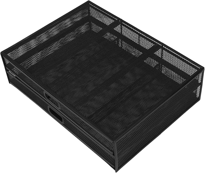 Pilipane Monitor Stand Riser with Drawer Large Storage Space Anti Slip Rubber Pad Metal Mesh Monitor Riser for Office Household