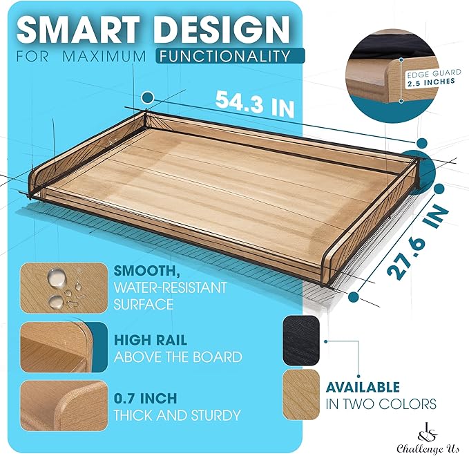 No-Installation HDPE Washer Dryer Countertop – Non-Slip, Anti-Scratch Laundry Topper | Water-Resistant Laundry Room Organizer | Durable, Easy-to-Clean, Modern Design for Washer and Dryer (teak)