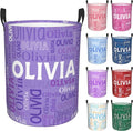 Custom Name Laundry Hamper, Personalized Laundry Basket with Name for Boys Girls Kids Men Women, Customized Name Dirty Clothes Basket Gifts for Clothes Toy Bathroom Bedroom Laundry Room Dorm