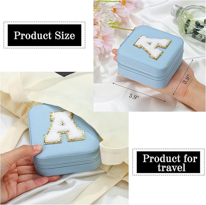 Parima Birthday Gifts for Women - Travel Jewelry Box, Unique Gifts for Women Jewelry Case | Friends, Daughter, Granddaughter - Letter B, Sky Blue