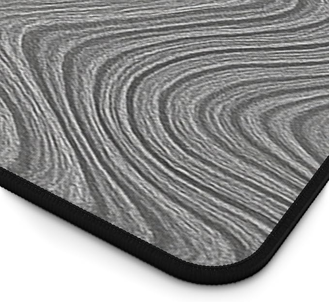 Brushed Metal Texture Desk Mat - Extended Mouse Pad & Desk Pad, Neoprene Surface, Non-Slip Rubber Base, Stitched Edges, Desk Protector for Keyboard & Mouse, Sizes 12x18/12x22/16x32 (Damascus, 12x22)