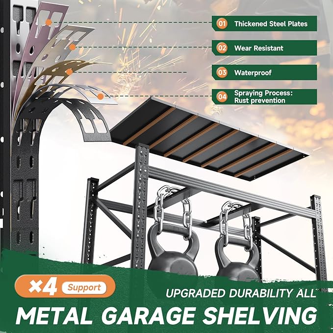 Letaya 4000LBS Storage Shelves Heavy Duty,60" W Garage Shelving Units, 4 Tier Adjustable Utility Rack Shelf,Large Metal Industrial Shelves,for Shop,Warehouse,Basement (60" W x 24" D x 70" H)