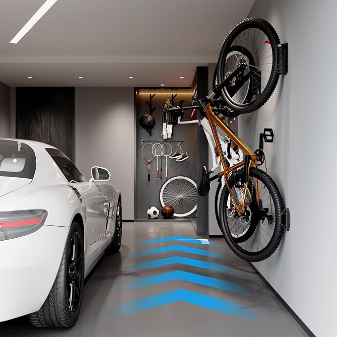 Swivel Bike Wall Mount, Bike Hangers for Garage, Space-Saving Bike Storage, Sturdy Bicycle Rack Can Holds Up to 77 lbs, Easy Install, 4 Pack