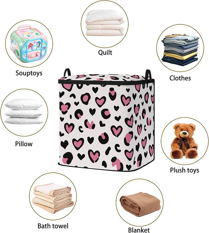 Large Comforter Storage Bag with Zipper,Closet Organizer for Clothes/Blankets/Quilts/Pillows,Fabric Storage Bags with Portable Handles 95L(2-Pack)