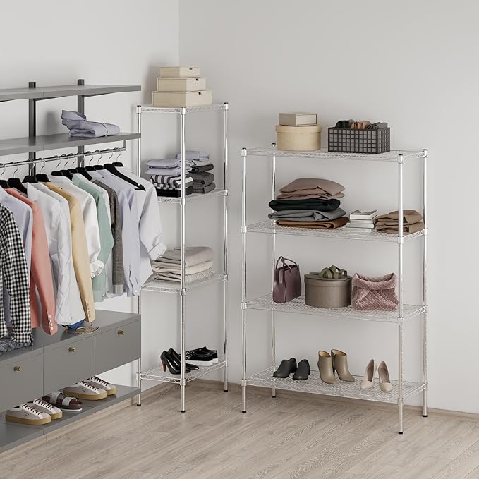 21" Deep x 42" Wide x 64" Height Wire Shelving Kit | 4-Tier | NSF Commercial Storage Rack Unit