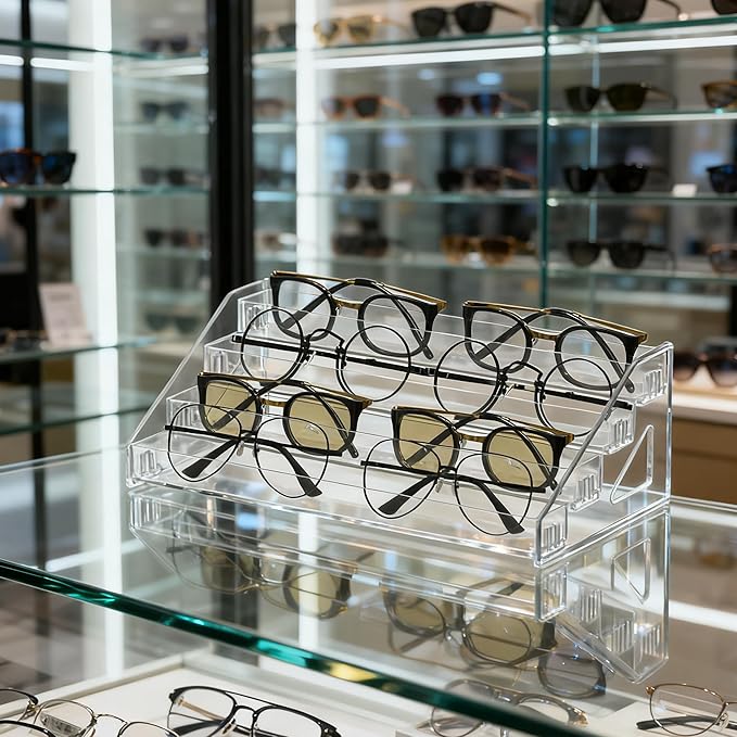 Sunglasses Organizer - Clear Eyeglasses Display - Eyeglasses Storage - Essential Oils Holder(4 Layer)
