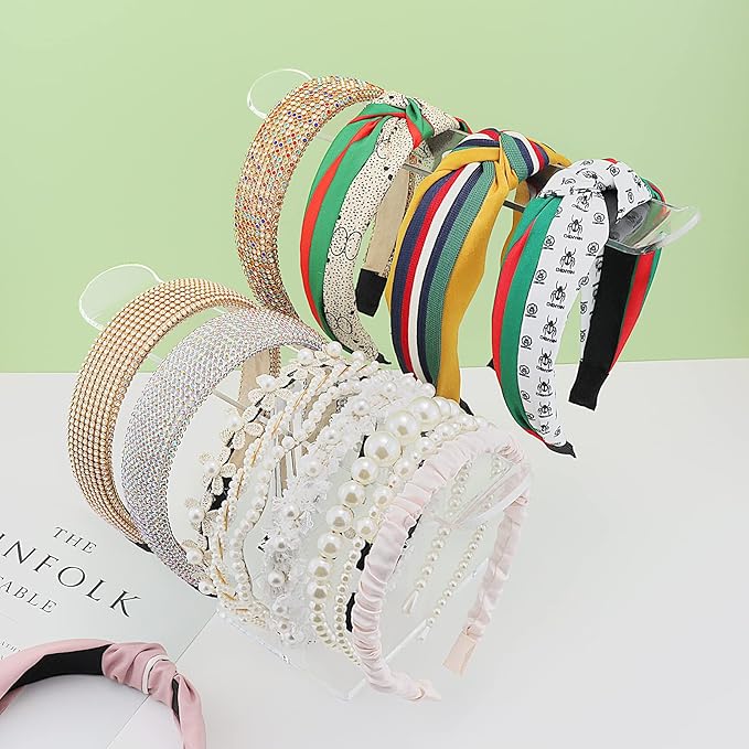 Bigfety Acrylic Headband Holder, Hair Accessories Organizer Clear Stand for Girls (2-Tier & 2-Panel)