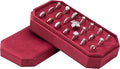 Velvet Ring Organizer Display Tray Jewelry Box Earring Holder Case for Wedding Birthday Christmas Day (Red)