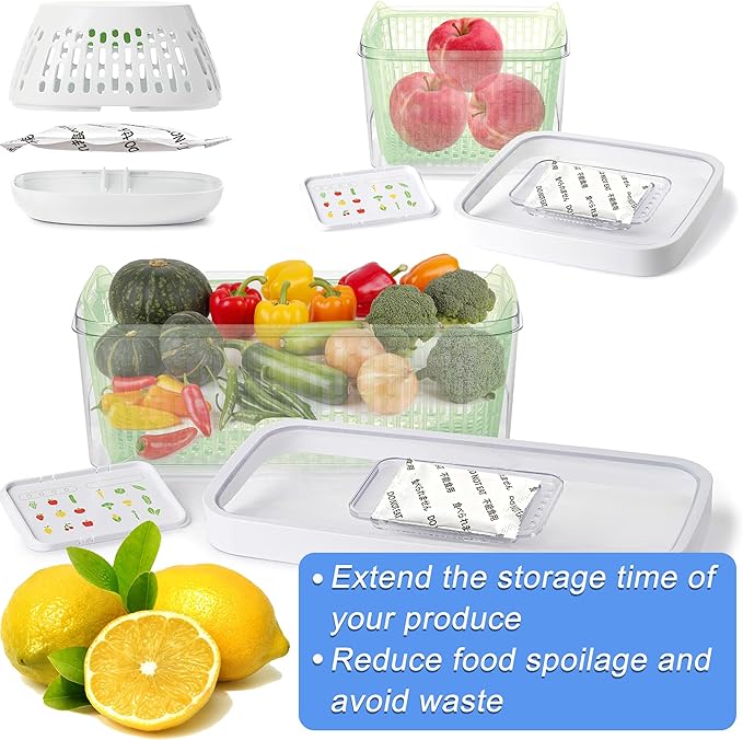 10-Pack Replacement Kits for OXO Good Grips GreenSaver Carbon Filter Refills, Compatible with OXO Good Grips GreenSaver Produce Keeper & Standing Crisper Drawer Insert, Keep Fruits Veg Fresh