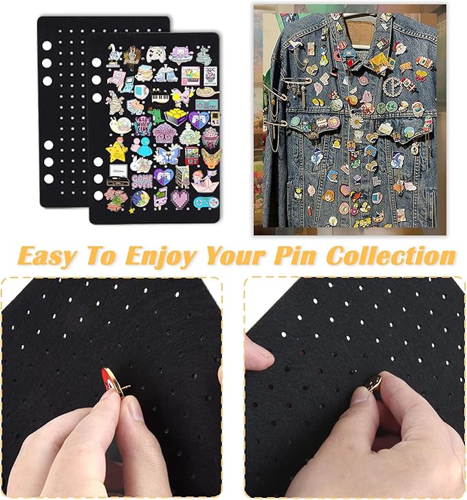 A5 Enamel Pin Display Pages,Creative Pin Collection with 5 Flip-Pages,Designed to Easily Trade & Display Enamel Pins (Pins Not Included)