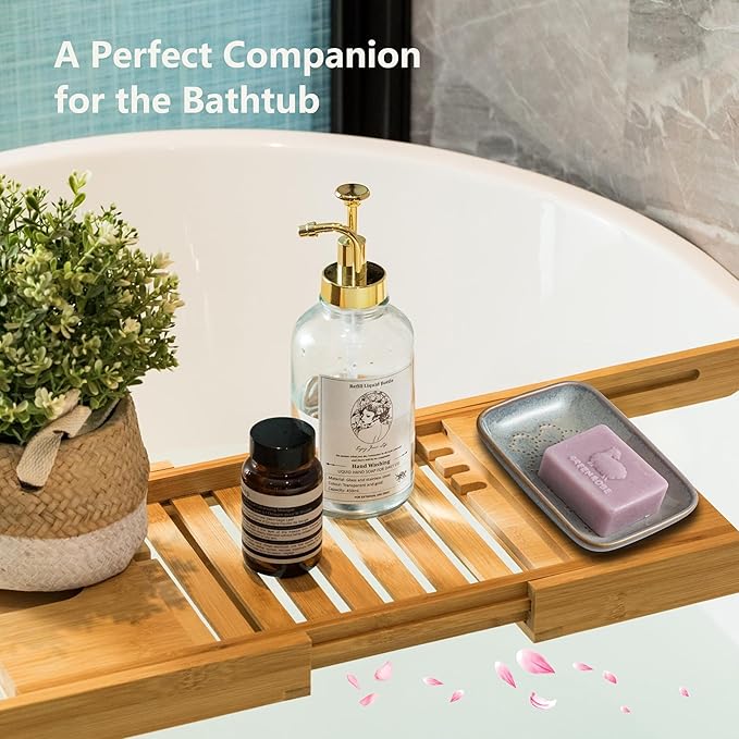 Gomakren Soap Dish for Shower, Ceramic Soap Dishes for Bar Soap Sponge, Christmas Shower Soap Holder Saver Tray for Bathroom Kitchen Sink, Easy to Clean, Gray