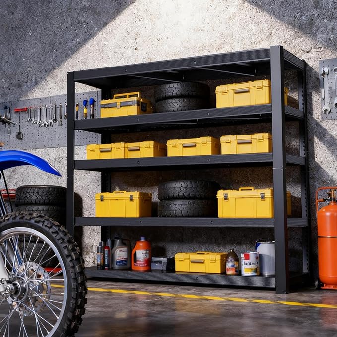 84''H Garage Shelving Heavy Duty, 3050LBS Storage Shelves, Adjustable Metal Shelf, Strong Steel Shelving, Metal Storage Rack for Garage Organization, Basement, Workshop.