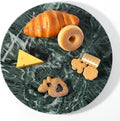 12" Marble Lazy Susan Turntable - 100% Natural Stone Round Serving Tray with Silent Spinning, Revolving Cake Stand & Cheese Board for Kitchen Countertop, Cupcake Table Display, Food, Seasoning (Green)