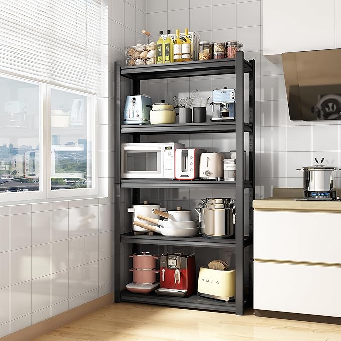32" W Storage Shelves 2500LBS Garage Shelving Heavy Duty 5 Tier Adjustable Shelving Unit Metal Storage Rack for Basement, Pantry, Kitchen, Warehouse 15.8" D x 31.5" W x 63" H