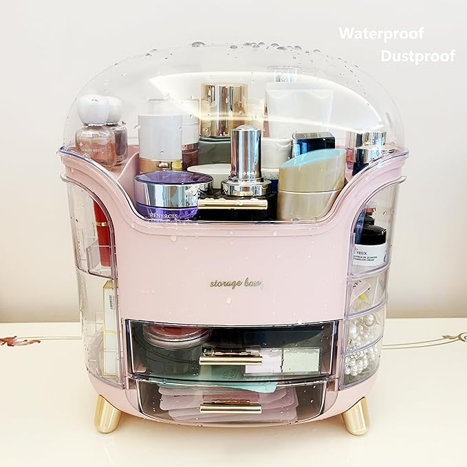 Upgrade Large Makeup Organizer Countertop Vanity Organizer Cosmetic Organizer Makeup Storage Box Bathroom Counter Organizer Perfume Skincare Organizers Gift Women Clear Design Easy Visibility