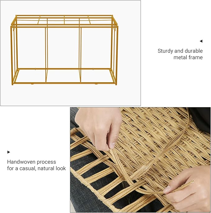 SONGMICS Storage Basket with Lid, Woven Blanket Storage Bin with Handles, Foldable, Removable Liner, Metal Frame, for Bedroom, Laundry Room, 42.3 Gallons (160 L), Natural URST76NL