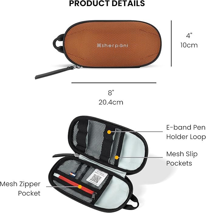 Sherpani Mini Co-Pilot, Travel Cable Bag, Cord Storage Organizer, Small Tech Pouch, Accessory Carrying Case, Travel Gift for Women (Morocco)