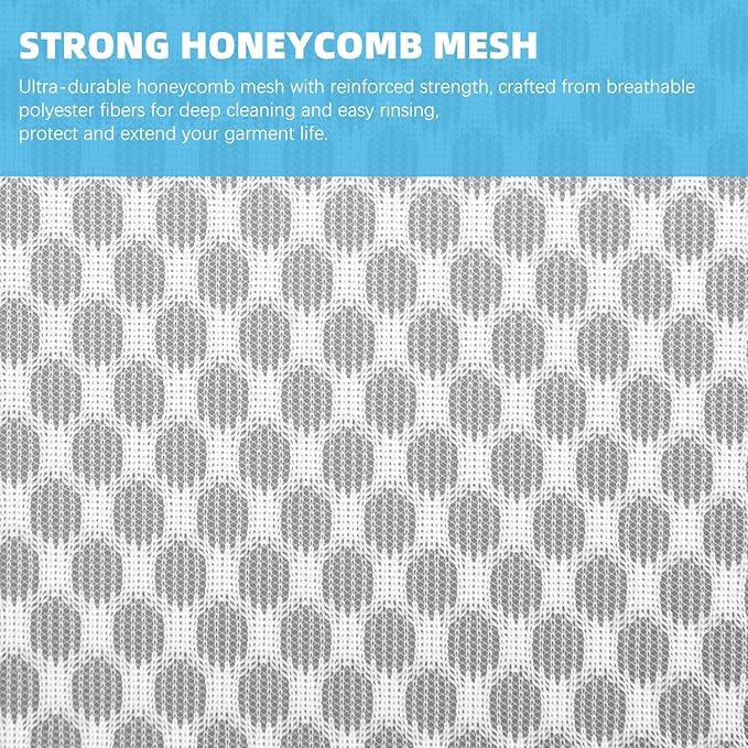 6-Pack Honeycomb Mesh Laundry Bags for Delicates - 12x16 Inches Medium Washing Bags for Bras, Lingerie, Socks, Baby Clothes - Gentle Wash Protection with Zipper Closure (6 Medium)