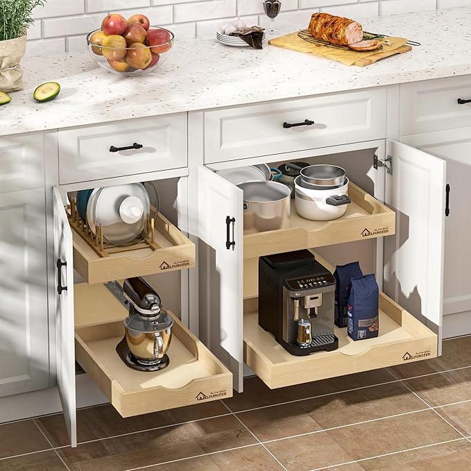 WelFurGeer Soft Close Pull Out Drawers for Cabinets, 23" W x 21" D Pull Out Cabinet Drawer with Heavy Duty Slides, Pull Out Cabinet Organizer, Cabinet Pull Out Shelves, Pull-Out Home Organizers