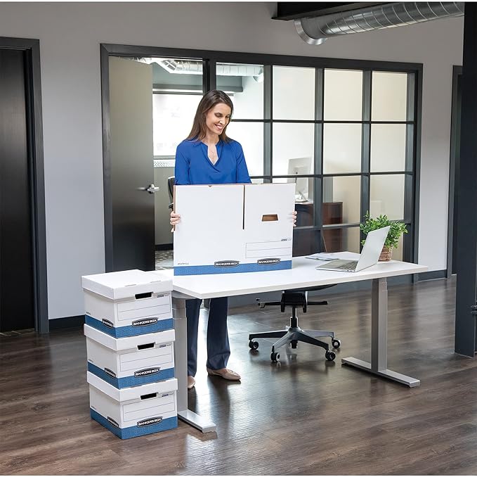 Bankers Box 30-Pack Medium Duty File Storage Boxes with Lids, FastFold Assembly, Letter/Legal, STOR/FILE, (0076316)