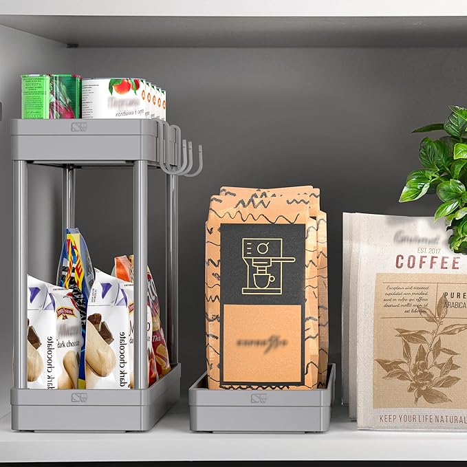 Simple Houseware 3-Tier Slim/Narrow Storage Cart with Handle, 5.5'' Wide x 26.5'' Height Rolling Organizer for Kitchen, Bathroom, Laundry Room - Grey