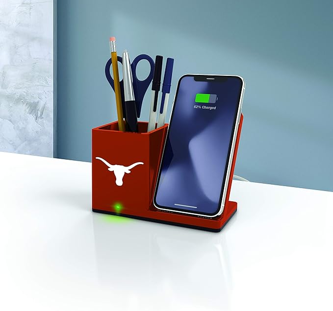 SOAR NCAA Unisex Cell Phone Wireless Charging Stand and Desktop Organizer