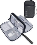 BAGSMART Cord Organizer Travel Cable Organizer Bag Tech Electronic Organizer Travel Case, Travel Essentials for Charger, Cable, Phone, Flash drive, Double Layer-Black