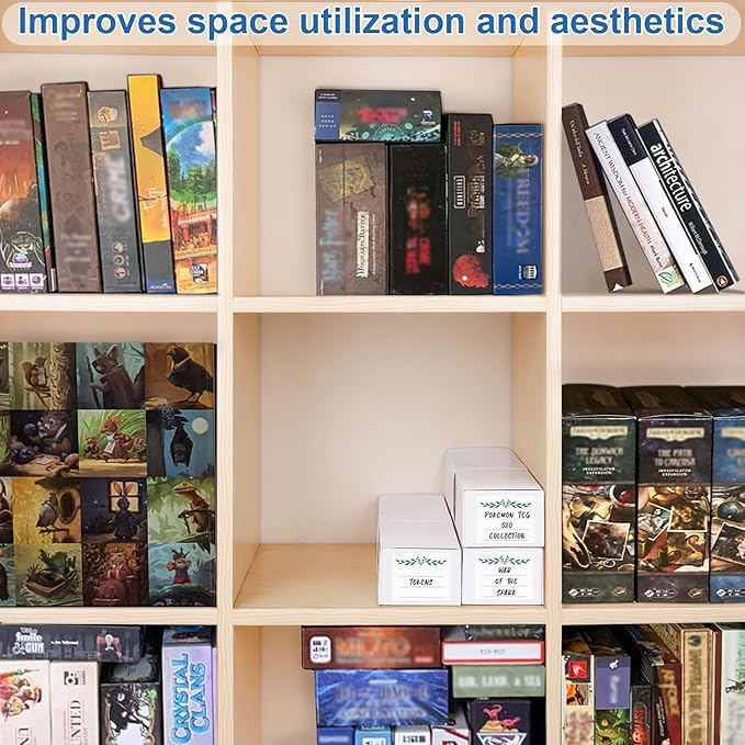 Trading Card Storage Box with Dividers, Cardboard card Organizer Box for Baseball, Sports, Game, Playing Card Collection, pack of 3, White&Brown