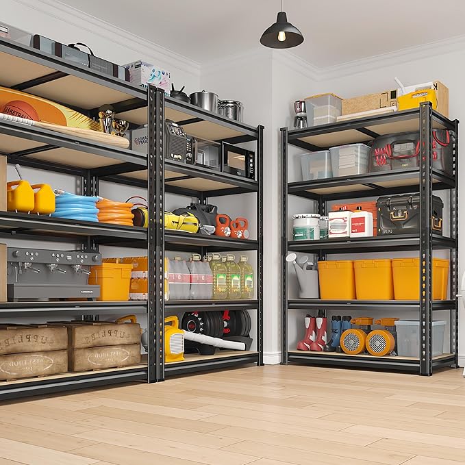 REIBII 2020LBS Storage Shelves 5 Tier Garage Shelving Heavy Duty Adjustable Garage Shelves, Utility Rack Shelf, Shelving Units for Storage Warehouse Pantry Closet, 35.5" W x 11.9" D x 72" H, 4 Pack