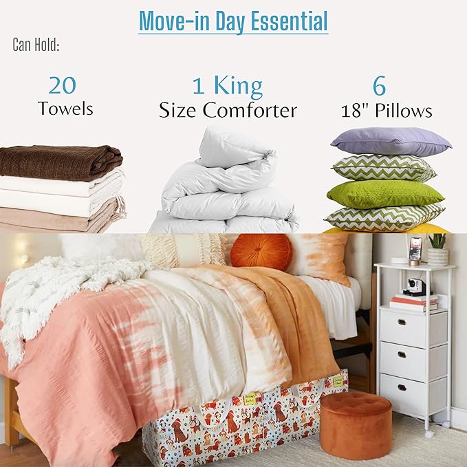 VENO 4 Pack Moving Bags and Large Christmas Decoration Storage Bins with lids. Alternative to Moving Boxes, Packing Supplies for College. Heavy Duty Totes (Holiday Pups, 4 Pack)