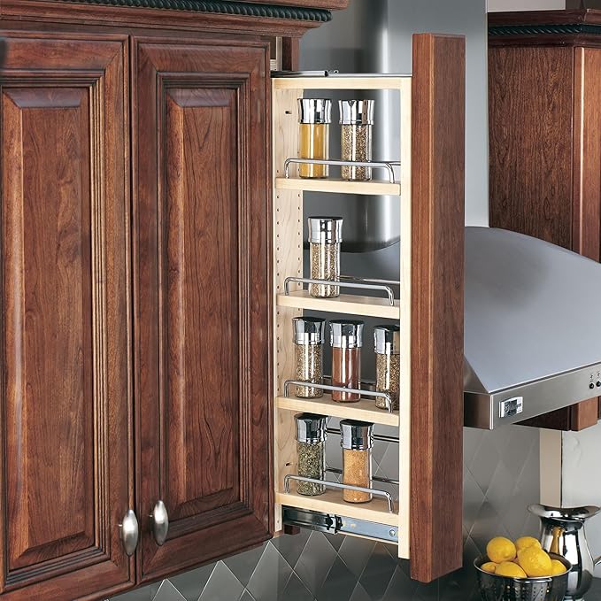 Wood Wall Filler Pull Out for 39" H New Kitchen Applications w/BB Soft Close
