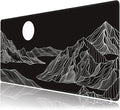 Black and White Mountain Large Mouse Pad,Gaming Keyboard Desk Pad,Extended Mouse Mat Non-Slip Rubber Base with Stitched Edges for Office Game Home XXL 35.4"x15.7"