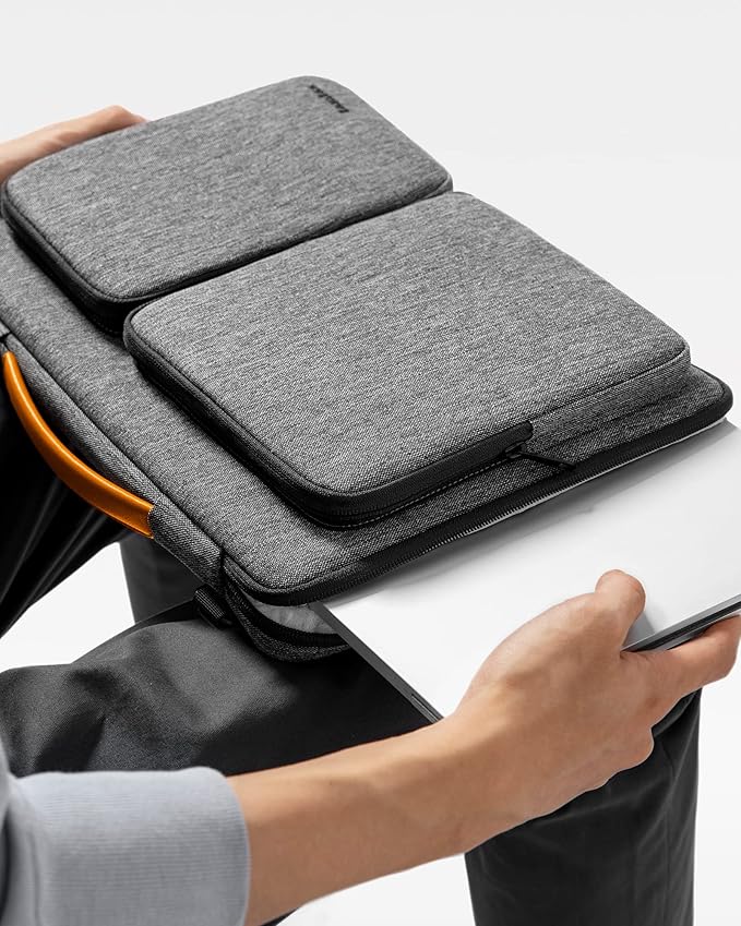 tomtoc 360 Protective Laptop Shoulder Bag for 13 Inch 2025 MacBook Air M4/A3240, M3/A3113, M2/A2681, M1/A2337, MacBook Pro M2/M1, 13-in Surface Pro 11th AI/10/9, Water-Resistant Accessory Case