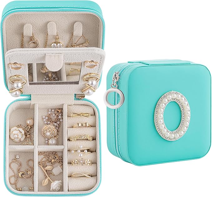 Birthday Gifts For Women, Initial Jewelry Box, Travel Jewelry Case, Gifts for Wife Girlfriend, Small Travel Jewelry Organizer, Gift for Girls, Graduation Gifts for Her, Bridesmaid Gifts