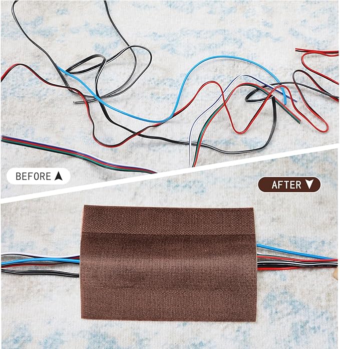WILLBOND Carpet Cord Cover Cable Protector Floor Cover Cable Protector Management Only for Commercial Office Carpet(9.84 ft,Brown)
