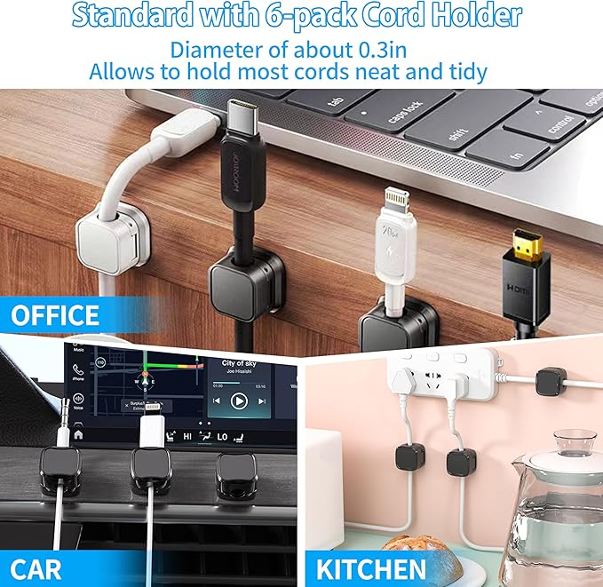 No Drill Under Desk Cable Management Tray, SONATURE 25.3" Cord Organizer for Table, Clamp Mount Desk Cable Management, Premium Carbon Steel Cable Organizer for Office, Home (White)
